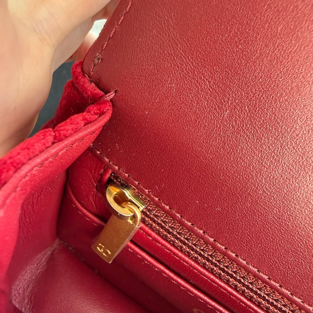 Chanel Burgundy Quilted Velvet Flap Bag - Picture 11 of 16